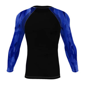 Men's Full Sleeve Rash Guard Dark Blue Quick Dry Fitness Top Long Sleeve <b>Compression</b> <b>Shirt</b> for <b>Gym</b> Yoga Workout - Product Image 4