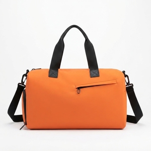 Sac de voyage bleu personnalisé, sac de sport imperméable avec bandoulière réglable et poche zippée - Product Image 5