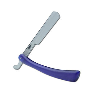 Rasoir droit bleu UBI Barber en acier à haute teneur en carbone, lames à simple tranchant avec manche en plastique pour salon et usage domestique - Product Image 3