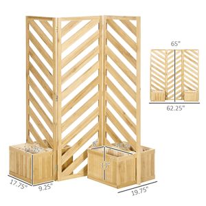 Divisorio per Esterni dal Design Moderno con Schermo Privacy Autoportante e Autodrenante, 4 Fioriere e 3 Pannelli di Supporto per Tralicci - Product Image 3
