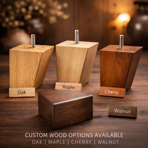 Pied de canapé carré conique en bois massif, qualité supérieure, taille personnalisée, grain de bois naturel, forte capacité de charge, style traditionnel pour salon - Product Image 2