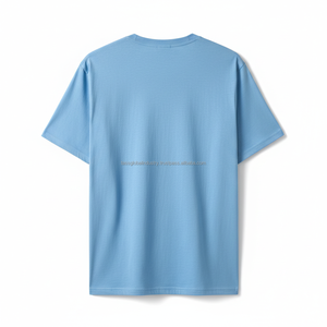 Men's Drop Shoulder T-<b>Shirt</b> Blue Oversized Graphic Breathable Custom OEM Wholesale - Product Image 2