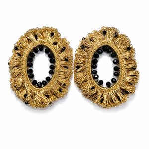 Pendientes de Araña de Lujo Hechos a Mano con Cuentas de Aleación Dorada, Diseño Geométrico, Joyería de Moda para Mujer, Venta al por Mayor, OEM Personalizado, Rizir Fashion - Product Image 3