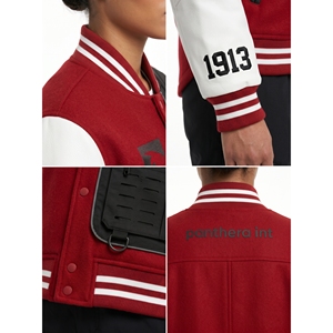 Chaqueta Varsity de Lana Melton Premium para Mujer, Ropa Personalizada para Hermandades, Mangas Modulares de Cuero PU OEM, Transpirable e Informal - Product Image 4