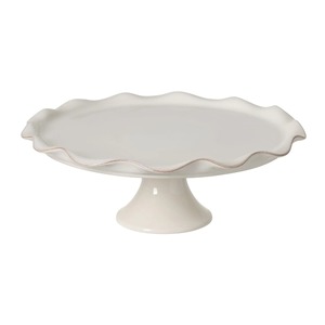 Support à gâteau en céramique, forme ondulée, couleur crème, lavage à la main uniquement - Product Image 1
