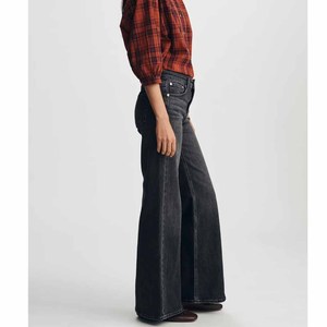 Jeans de Verano para Mujer, Cintura Media, Corte Regular, Color Oscuro, Transpirables, Estilo Recto, Cómodos y Casuales - Product Image 2