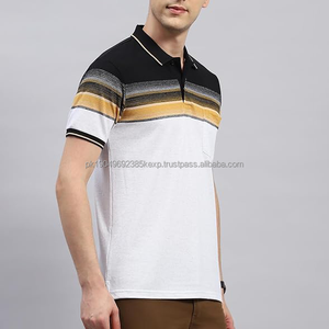 Men's <b>Half</b> Sleeve for Polo <b>Shirt</b> with <b>Button</b> Decoration Regular Fit T-<b>Shirt</b> with Striped Design DDP Shipping - Product Image 3