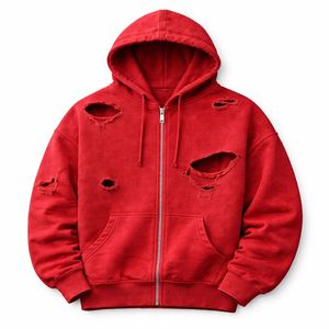 Sweat à capuche oversize personnalisé, 100% coton, hiver, vintage, délavé, déchiré, streetwear, vierge, épais, OEM ODM - Product Image 2