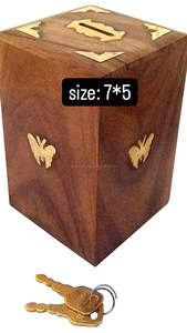 กล่องเก็บเงินไม้งาแบบคลาสสิกจากอินเดียสำเร็จรูปเรียบและแข็งแรงดีไซน์พับเก็บได้เพื่อการใช้งานที่ยาวนาน - Product Image 4