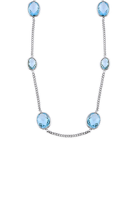 Collier en topaze bleue en argent sterling 92,5 KLSS-40290 - Product Image 2