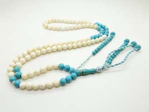 Tasbih de Hueso, Subha, Cuentas de Oración, Misbaha, 99 Cuentas, Ecológico, Hecho a Mano, Arte Moderno, Coleccionable - Product Image 1