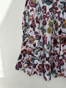 Women's Floral Print A-Line <b>Skirt</b> Floral Print <b>Elastic</b> <b>Waist</b> Mid-Calf Length Casual Summer Cotton <b>Skirt</b> - Product Image 4