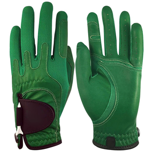 Luxury Sports Unisex Golf Gloves <b>Velcro</b> <b>Strap</b> Closure Type Lightweight Non Slip Breathable Genuine Leather With Custom Color - Product Image 5