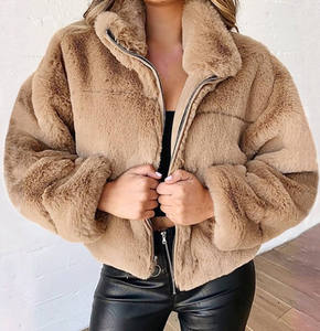 Women's Autumn Winter Wool Coat Tops Fashion <b>Large</b> Size Plus Zipper Button Cardigan Fleece Top Plain Dyed Breathable <b>Plush</b> Warm - Product Image 6