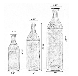 Ensemble de 3 vases de décoration en métal galvanisé de style ferme rustique de la meilleure qualité pour la décoration. - Product Image 5