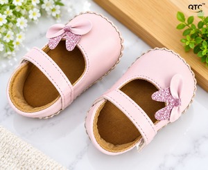 Chaussures d'été Mary Jane pour bébés filles, avec nœud, dessus en Raxine, semelle intérieure rembourrée en Ragzine, semelle souple, ballerines de princesse, premières chaussures de marche pour tout-petits - Product Image 1