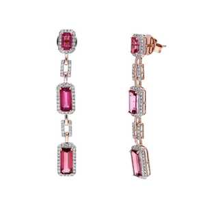 Boucles d'oreilles pendantes en tourmaline, faites à la main, en argent sterling 925, bijoux en pierres précieuses naturelles, cadeau élégant pour femmes, durables - Product Image 4