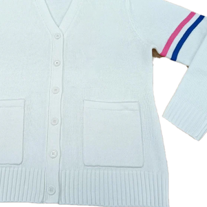 Cardigan en tricot uni à col en V et manches longues pour homme, style universitaire, coupe oversize, boutonné, pour tenue décontractée - Product Image 4