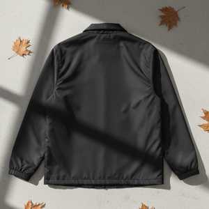 Jack and Jill Men <b>Line</b> Jacket Black Snap Button Lightweight Windbreaker Casual Streetwear Outerwear <b>Coat</b> - Product Image 2