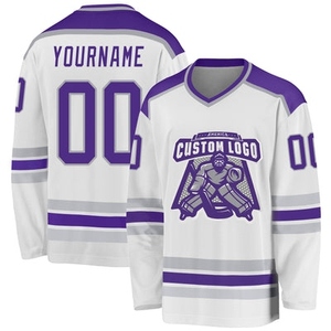 Maillot de hockey noir et blanc personnalisé de qualité supérieure, le plus vendu en gros, directement de l'industrie - Product Image 3
