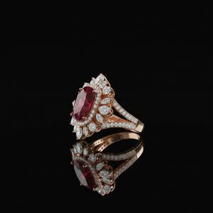 Anillo de compromiso europeo para mujer Mehrajudin Gems, rubí con corte cojín, plata 925 chapada en oro, engaste de púas cristianas, para fiesta de bodas - Product Image 2