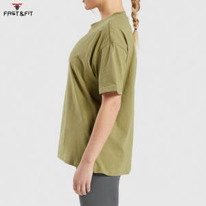 T-shirt pour femme en coton 100% écologique, été, avec perles et impression de logo, blanc uni, coupe décontractée - Product Image 3