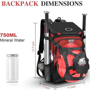 High Quality NIZA GEAR Men's Solid Color Baseball <b>Backpacks</b> Casual Eco-friendly Breathable <b>Big</b> Capacity Polyester Lining Sports - Product Image 4