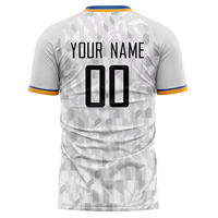 Maillot de football/soccer personnalisé en gros, respirant, 100 % polyester, léger, séchage rapide, manches courtes, couleurs/logos personnalisés