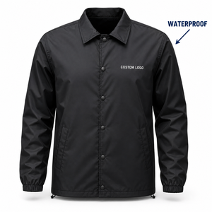 Coach <b>Jacket</b> Custom Logo Waterproof Windbreaker <b>Mens</b> Lightweight Snap Button Mesh Lined Streetwear Wholesale - Product Image 1