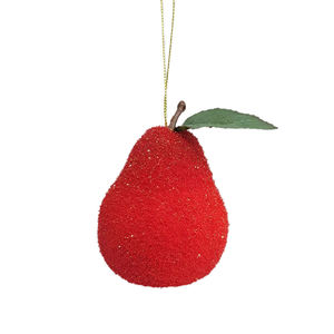 Conception saisonnière de maison de ferme série de couleurs fruits artificiels floqués remise poire ornement fournitures de vacances de Noël - Product Image 4