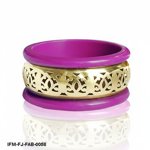 Elegant 3-Piece Magenta and <b>Gold</b> Filigree <b>Bangle</b> <b>Set</b> Handcrafted Ethnic Fashion Jewelry for Women and Girls - Product Image 1