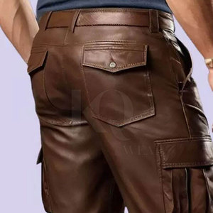 Shorts en cuir doux au toucher pour hommes avec finition durable et design urbain élégant - Product Image 4