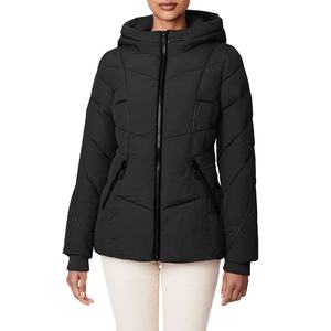 Hot Sale Women's Winter <b>Cropped</b> Puffer Jacket Outdoor Waterproof Breathable Embroidery solid Regular <b>Black</b> Cotton Filled - Product Image 1