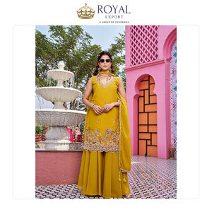 ผู้ส่งออกชาวอินเดียนำเสนอชุดชาราร่าคุณภาพดีเยี่ยม ผ้าจอร์เจตต์เนื้อหนา พร้อมเสื้อและผ้าคลุมไหล่ เหมาะสำหรับงานปาร์ตี้และงานเทศกาล - Product Image 6