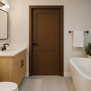 Porte d'entrée en bois composite écologique, personnalisation, WPC, porte de maison imperméable pour villa, hôtel, appartement, commercial - Product Image 3