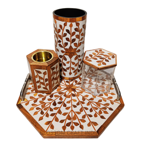 Brûleur d'encens en bois sculpté à la main avec incrustations de résine, forme personnalisée, vase, ensemble de boîtes en acrylique, poli, haute résistance, pour table - Product Image 2