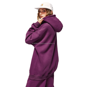 Sudaderas con capucha personalizadas al por mayor de alta calidad en blanco 350G Sudadera con capucha de color sólido pesado para hombres Sudadera con capucha minimalista para Unisex - Product Image 2