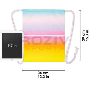 Sac à cordon personnalisé de haute qualité, léger, écologique, avec doublure imperméable et poche zippée, idéal pour la gym - Vente en gros - Product Image 5