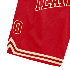 <b>Men</b> <b>Red</b> White Sublimated Mesh Basketball <b>Shorts</b> Polyester Team Sportswear Lightweight Training Competition <b>Shorts</b> Game Clothing - Product Image 5