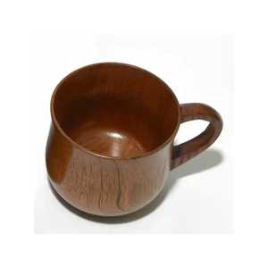 Tasse à café en bois d'acacia naturel de haute qualité, grande tasse à thé en bois de style japonais, récipient à boisson - Product Image 3