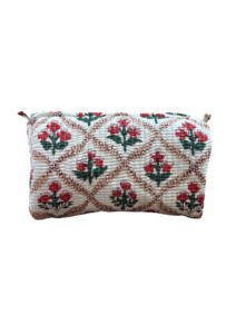 Bolsa de Maquillaje Acolchada de Algodón Estampada a Mano, Organizador de Cosméticos de Viaje, Juego de 3 Bolsas, Precio al por Mayor - Product Image 2