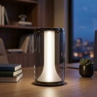 Lampe de table électrique moderne minimaliste en métal et verre, contrôle par interrupteur LED, CRI 90 élevé, alimentation USB, lumière protectrice pour les yeux, pour la décoration de la maison