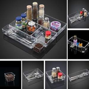 Ensemble d'organisateurs de tiroirs, séparateurs de commodes et de bureaux, bacs de rangement en plastique polyvalents pour salle de bain, cosmétiques, maquillage et bijoux - Product Image 5