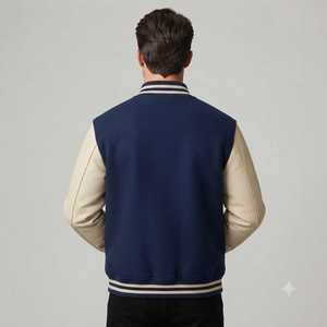 Chaqueta Casual de Béisbol para Hombre, Forro Polar, Cuello Camisero, Cierre de Botones, Chaqueta de Otoño Estilo Béisbol, Chaqueta Letterman Informal - Product Image 2