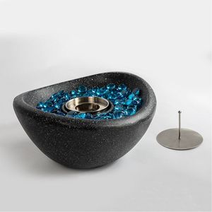 Brasero de table portable en béton noir pour l'intérieur et l'extérieur, foyer personnel à éthanol - Product Image 3