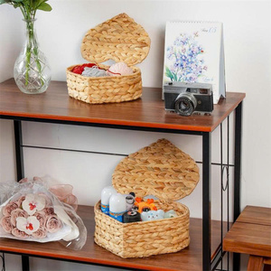 Heart Shaped Natural Wicker Basket Organizer Decorative <b>Boxes</b> Woven Wicker Storage Basket - Product Image 6