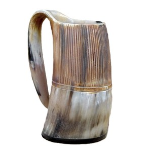 Retro Vintage Buffalo Horn Mug For Party Event Traditional Handmade Viking Beer Mug Rustic Tankard <b>Drinkware</b> Cup Bar <b>Accessory</b> - Product Image 3