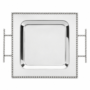 Plateau de service rectangulaire en acier inoxydable avec poignées en corde torsadée pour hôtel, restaurant, traiteur et buffet de mariage - Product Image 5