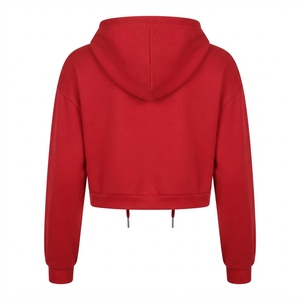 เสื้อฮู้ดครอปผู้หญิง ผ้าฝ้ายพรีเมียม ฟลีซ ออกแบบเองได้ รับผลิตแบบ OEM ODM โรงงานขายส่ง เสื้อผ้าแฟชั่น ผู้ผลิตเสื้อฮู้ดครอปผู้หญิง - Product Image 6