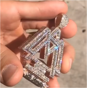 CONCEPTION Joyería Hip Hop de Alta Calidad, Colgante de Letra Personalizado de Plata de Ley 925 con Moissanita y Diamantes VVS, para Hombre, Certificado GRA - Product Image 6